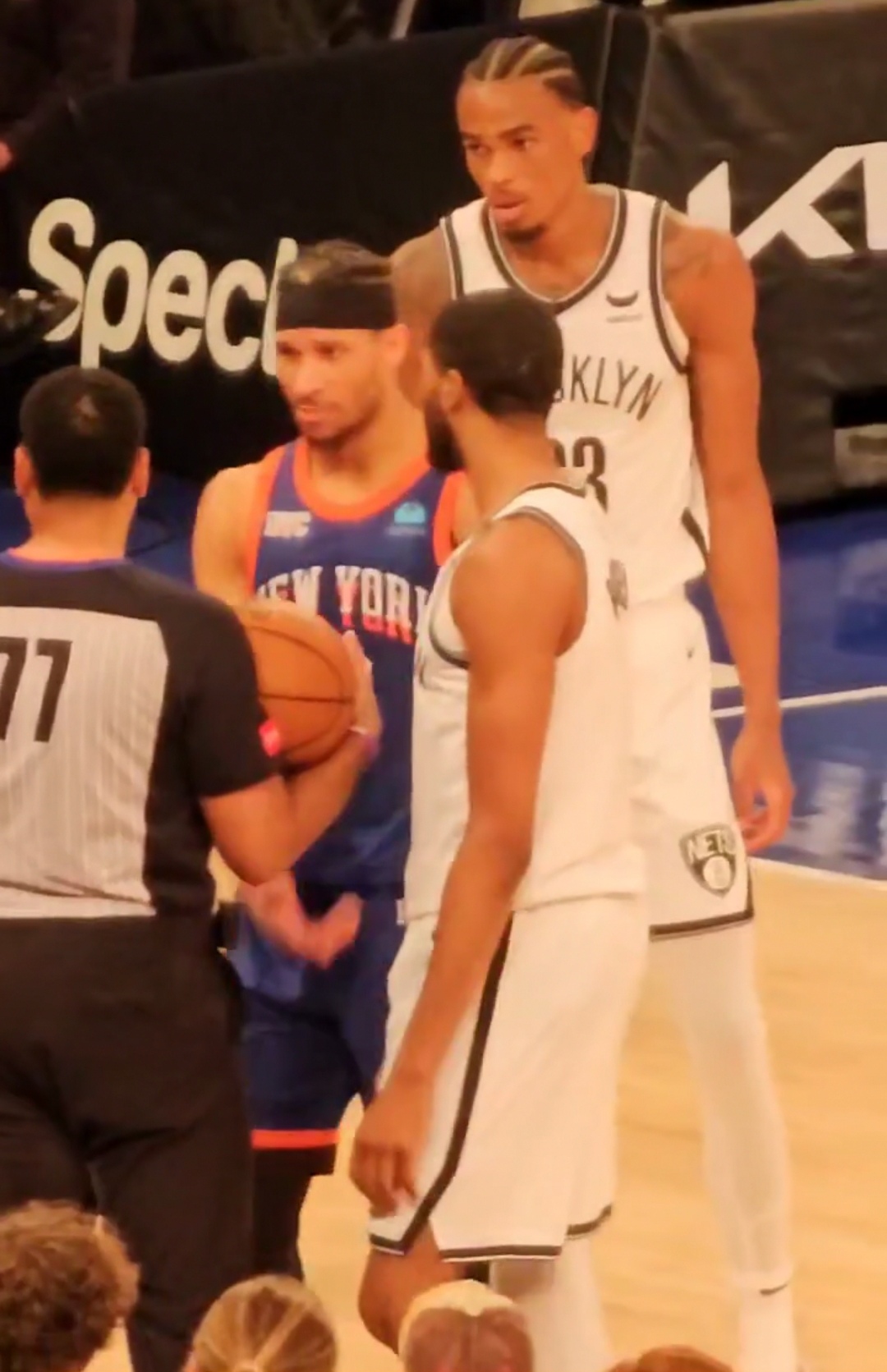Knicks and Nets players during a game