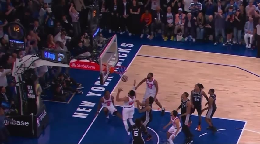The miss and Anunoby's tip-in falling through the net at 1.2 seconds